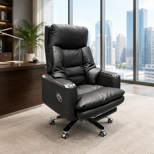 Ghế giám đốc luxury ngả lưng có gác chân bọc da PU: SG - 2417 - $hienthicat